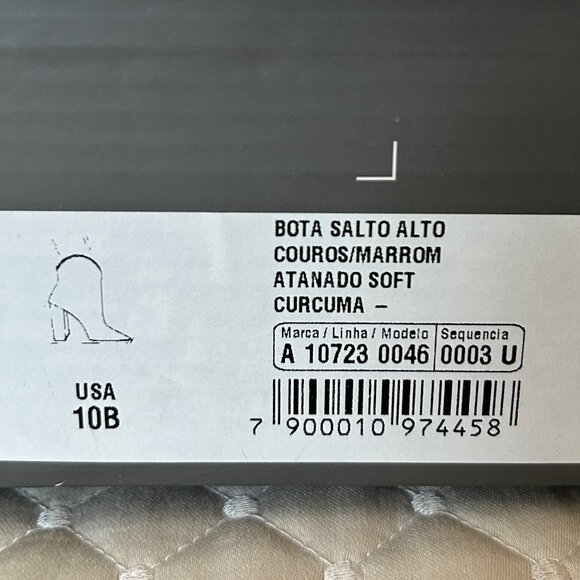 Arezzo Women's Ellie High Block Leather Boots Brown Size 10 - Picture 6 of 6